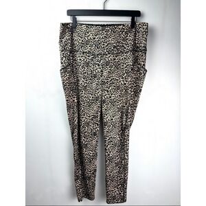 Chico's Zenergy Leopard‎ Print High Rise Pocket 7/8 Ankle Leggings Sz 2/US 12/14